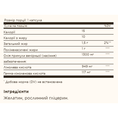 Evening Primrose Oil 1300mg - 60 softgels
