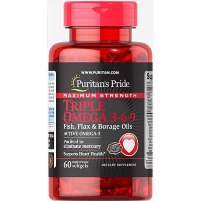 Потрійна Омега 3-6-9, Triple Omega 3-6-9 Maximum Strength - 60 Softgels Потрійна Омега 3-6-9, Triple Omega 3-6-9 Maximum Strength - 60 Softgels