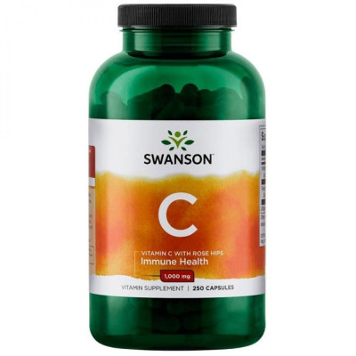Вітамін С з шипшиною, Vitamin C with Rose Hips 1000 mg - 250 caps