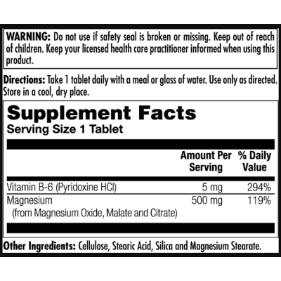 Комплекс магнію з Б6, Magnesium Sustained Release Triple Source 500mg - 100 tabs