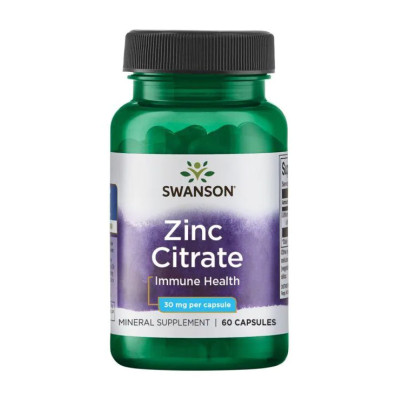 Цинк Цитрат, Zinc Citrate 30 mg - 60caps
