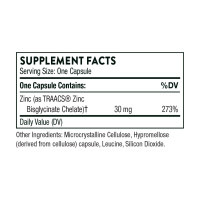 Цинк бісгліцинат, Zinc Bisglycinate 30 mg - 60 caps