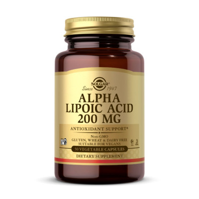 Альфа-Ліпоєва кислота, Alpha Lipoic Acid 200mg - 50 vcaps
