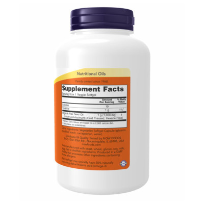 Лляна олія, Flax Oil Org 1000mg - 120 vgels