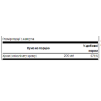 Хром Піколінат, Chromium Picolinate 200mg - 100caps