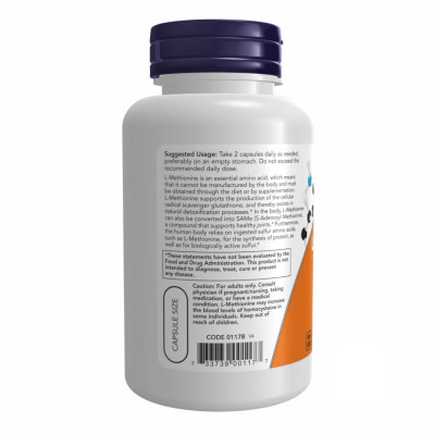 Л-метіонін, L-METHIONINE 500mg - 100 caps