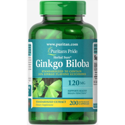 Гінкго Білоба, Ginkgo Biloba Standardized Extract 120mg - 200caps Гінкго Білоба, Ginkgo Biloba Standardized Extract 120mg - 200caps