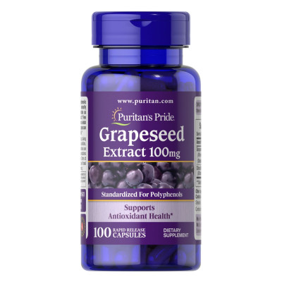 Екстракт виноградних кісточок, Grapeseed Extract 100mg - 100caps Екстракт виноградних кісточок, Grapeseed Extract 100mg - 100caps