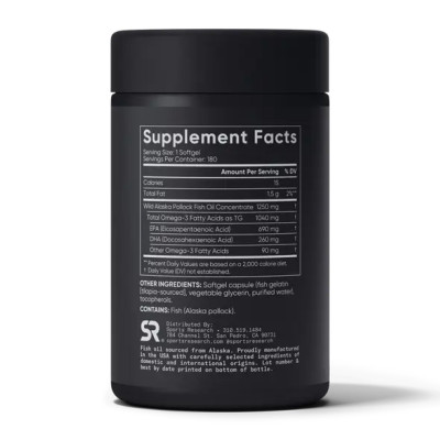 Омега 3, Omega-3 Fish Oil Alaska 1250mg - 180 softgels