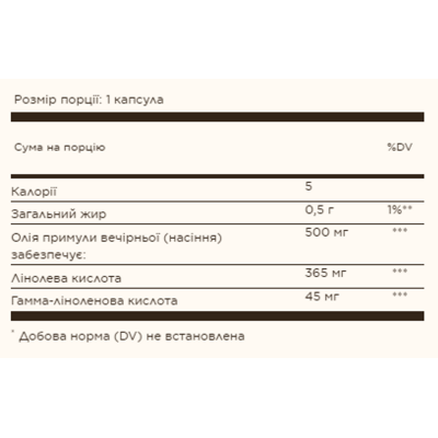 Олія примули вечірньої, Evening Primrose Oil 500 mg - 90 Softgels
