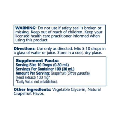 Екстракт насіння грейпфрута, Grapefruit Seed Extract 100mg - 30ml