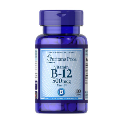 Вітамін В-12, Vitamin B-12 500 mcg - 100 tabs Вітамін В-12, Vitamin B-12 500 mcg - 100 tabs