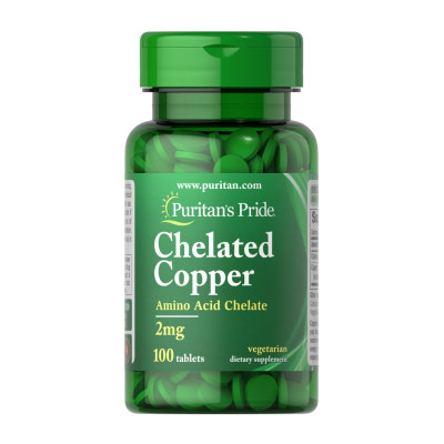 Мідь, Copper Chelate 2mg - 100tab Мідь, Copper Chelate 2mg - 100tab
