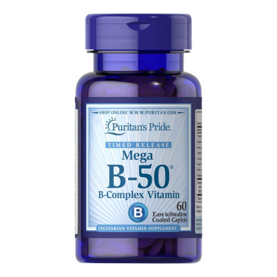 Вітамін Б-50, Vitamin B-50 Complex Timed Release - 60 Caplets Вітамін Б-50, Vitamin B-50 Complex Timed Release - 60 Caplets