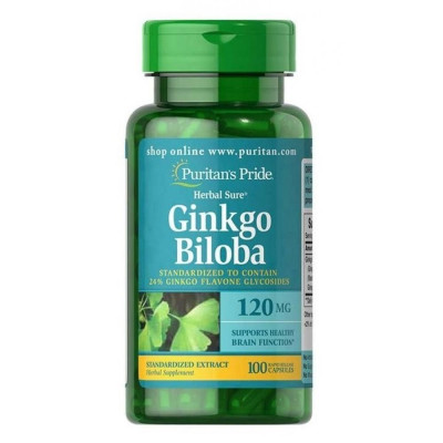 Гінкго Білоба, Ginkgo Biloba Standardized Extract 120mg - 100caps Гінкго Білоба, Ginkgo Biloba Standardized Extract 120mg - 100caps