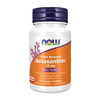 Astaxanthin 12 mg Triple Strength - 60 veg softgels Astaxanthin 12 mg Triple Strength - 60 veg softgels