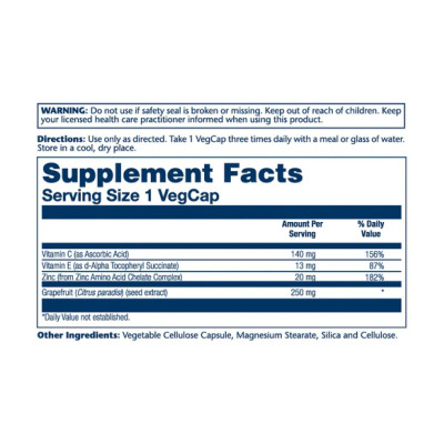 Екстракт кісточок грейпфрута, Grapefruit Seed Extract 250mg - 60 vcaps