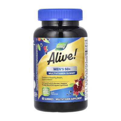 Мультивітаміни для чоловіків 50+, Alive!® Men's 50+ Multi Gummy - 60 gummies