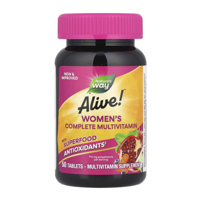 Мультивітаміни для жінок, Alive!® Women's Complete Multivitamin - 50 tabs