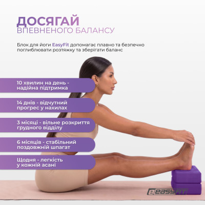 Блок для йоги EasyFit EVA Фіолетовий