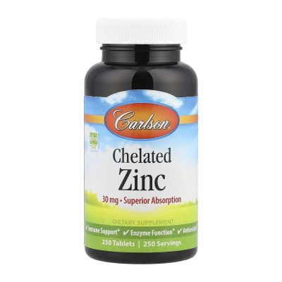 Хелатний цинк, Chelated Zinc - 250 tabs
