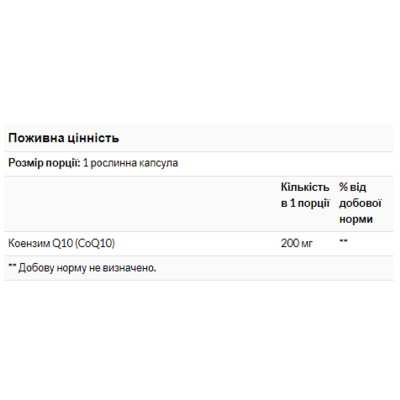 Коензим Q10, COQ10 200mg - 60 veg caps