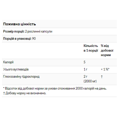 Глюкозамін, Glucosamine 1000 - 60 caps