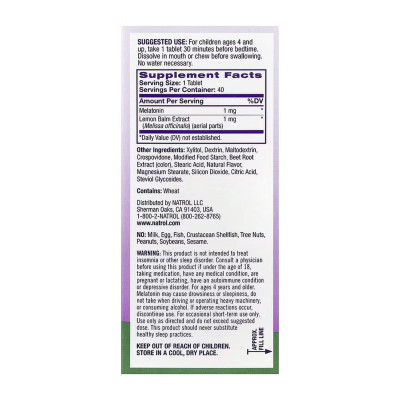 Kids Melatonin 1mg - 40 tabs