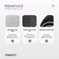 Килимок для йоги та фітнесу EasyFit TPE+TC 6 мм двошаровий сірий-чорний