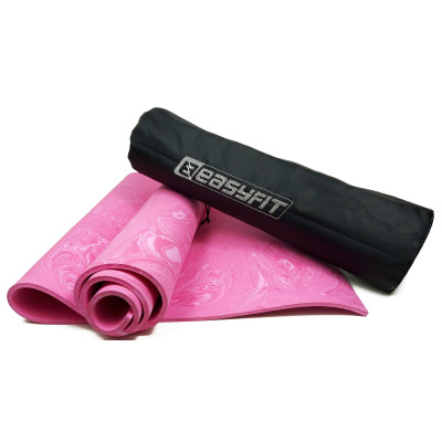Килимок для йоги та фітнеса EasyFit PER Premium Mat 8 мм + Чохол рожевий Килимок для йоги та фітнеса EasyFit PER Premium Mat 8 мм + Чохол рожевий