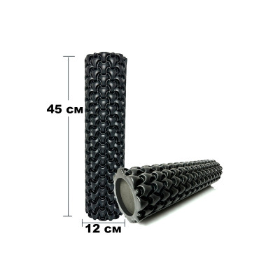 Масажний ролик EasyFit Plexus 45 см Чорний Масажний ролик EasyFit Plexus 45 см Чорний