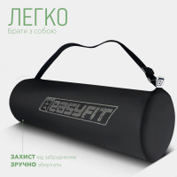 Килимок для йоги та фітнесу EasyFit TPE+TC 6 мм двошаровий + чохол зелений-чорний