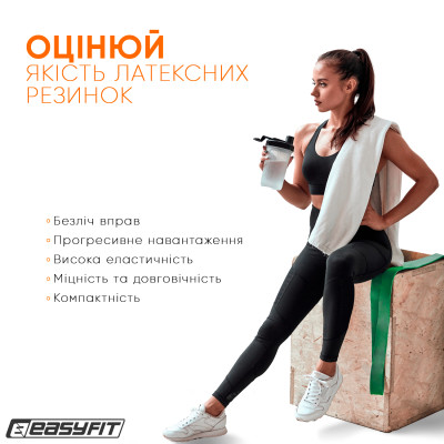 Гумова петля EasyFit ORIGIN 19–65 кг зелена