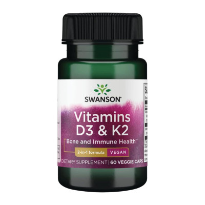 Вітамін D3 з К2, Vitamins D3 & K2 2000 Iu & 75mcg - 60 vcaps