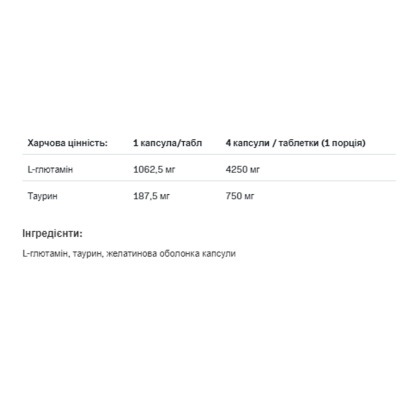 Глютамін, Glutamine 1250 Xtracaps - 180caps