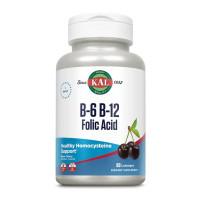 Вітамін Б6, Б12 та Фолієва кислота, B-6 B-12 Folic Acid - 60 tabs Black Cherry
