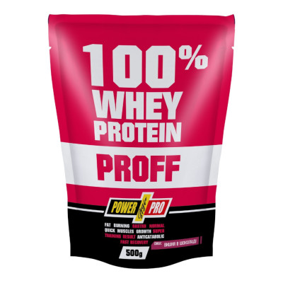 Протеїн, 100% Whey Protein Proff - 500g Chocolate Cherry Протеїн, 100% Whey Protein Proff - 500g Chocolate Cherry