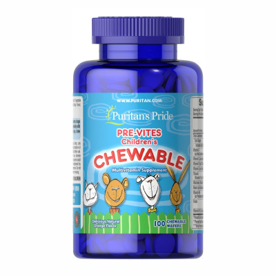 Дитячі полівітаміни, Pre-Vites Children's Multivitamin - 100 Chewables