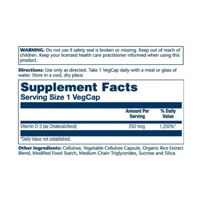 Вітамін Д3 10.000 IU, Super Strength Vitamin D-3 250mcg - 60 vcaps