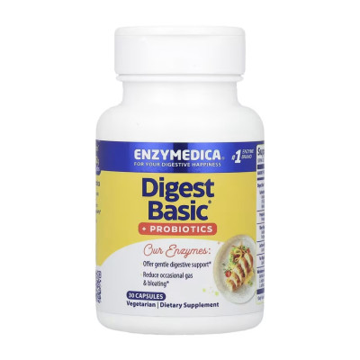 Ферменти та пробіотики, Digest Basic+Probiotics - 30 caps