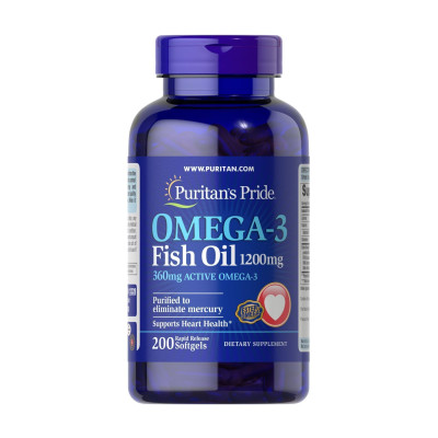 Омега-3, Omega-3 Fish Oil 1200 mg (360 mg Active Omega-3) - 200 softgels Омега-3, Omega-3 Fish Oil 1200 mg (360 mg Active Omega-3) - 200 softgels