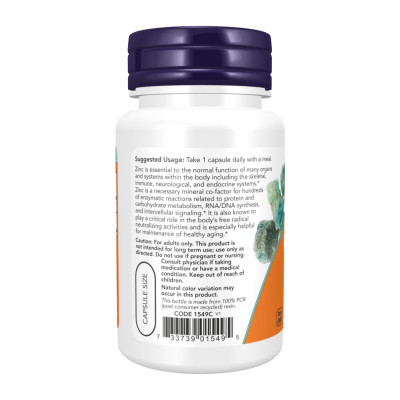 Цинк піколінат, Zinc Picolinate 50 mg - 30 vcaps