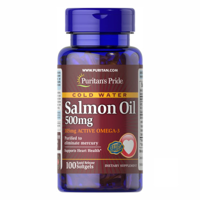 Олія лосося, Salmon Oil 500mg - 100caps
