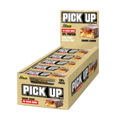 Горіхово-Протеїнові батончики, PickUp - 24x45g Caramel Almond Горіхово-Протеїнові батончики, PickUp - 24x45g Caramel Almond