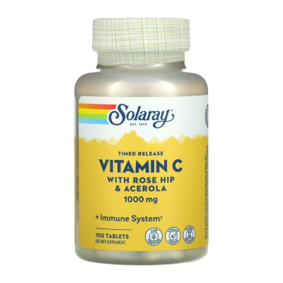 Вітамін С з шипшиною та ацеролою, Vitamin C with Rose Hips & Ace 1000mg - 100 tabs