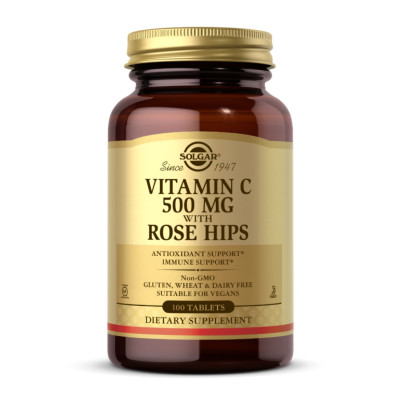 Вітамін С, Vitamin C 500mg with Rose Hips - 100 tabs