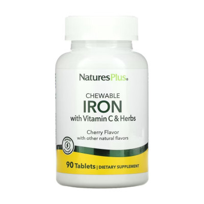 Залізо хелатне з Вітаміном С, Iron 27 mg with Vitamin C Herbs - 90 tabs Залізо хелатне з Вітаміном С, Iron 27 mg with Vitamin C Herbs - 90 tabs