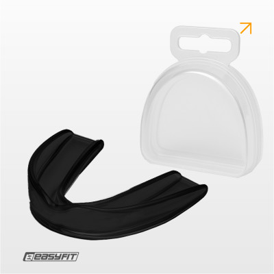 Боксерська капа EasyFit доросла одночелюсна (чорна)