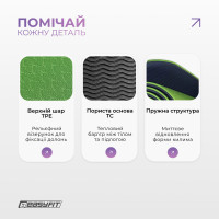 Килимок для йоги та фітнесу EasyFit TPE+TC 6 мм двошаровий зелений-чорний