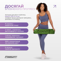 Килимок для йоги та фітнесу EasyFit TPE+TC 6 мм двошаровий зелений-чорний